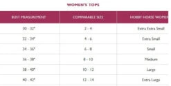 Hobby Horse Jeanee Show Blouse -Equestrian Supplies Store size chart tops hobby horse 10404.1583792463