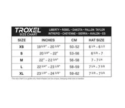 Troxel Intrepid Helmet -Equestrian Supplies Store size chart troxel 63436.1598911019