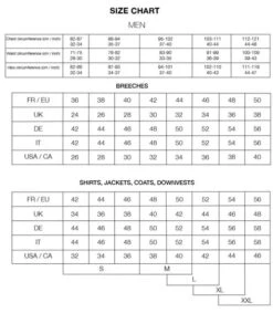 Men's Samshield Miami Competition Jacket -Equestrian Supplies Store size guide mens samshield 002 33044.1654201704
