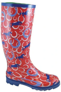 Smoky Mountain Rubber Rain Boots -Equestrian Supplies Store smoky mtn boot horseshoes red 002 27900.1683841944