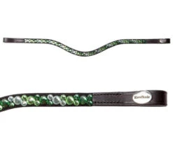 Kavalkade Sparkle Curved Browband -Equestrian Supplies Store sparkle green curved brow black green hero 202 15 blk green kavalkade 63505.1680800639