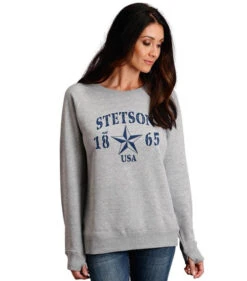 Stetson Oversize Sweatshirt -Equestrian Supplies Store stetson oversize sweatshirt grey front 1109805627095 stetson 25912.1661996429