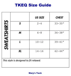 TKEQ Athletic Motif Sweatshirt -Equestrian Supplies Store sweatshirts size guide tkeq 38730.1668466397