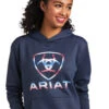Ariat TEK Hoodie -Equestrian Supplies Store tek hoodie blue nights front logo 10039793 ariat 17106.1653605137
