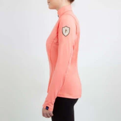 Irideon Thermaluxe Quarter Zip Top -Equestrian Supplies Store thermaluxe lt wt top salmon side 30 7111 SLM irideon 95148.1666385832