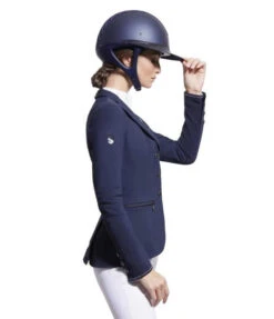 Samshield Victorine Satin Show Jacket -Equestrian Supplies Store victorine satin jacket navy side 3059 samshield 69499.1638827315
