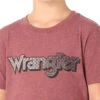 Wrangler Kids Tread Plate Logo Tee -Equestrian Supplies Store wrangler tee ss burgundy detail BQ6191R wrangler 95936.1636308066