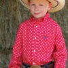 Boys Cinch Red Print Button-Down Shirt -Equestrian Supplies Store youth cinch print ls red MTW7060284 miller 76098.1684519126