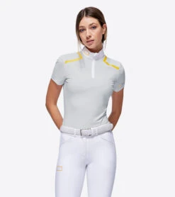 RG Zip Competition Polo Short Sleeve -Equestrian Supplies Store zip competition polo ss lt.grey front POW002 JS007 8100 cavalleria toscana 30254.1670380469